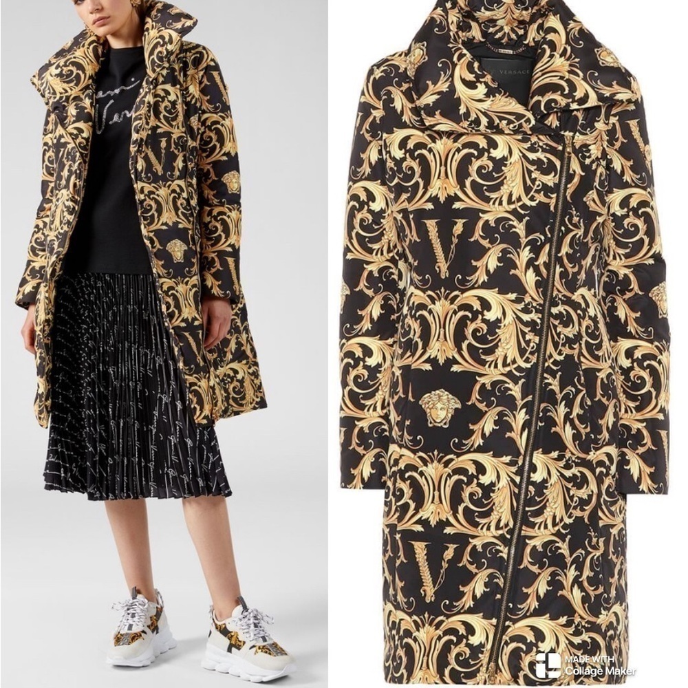 RARE Versace women gold Medusa barrocco puffer coat NWT - Picture 2 of 12